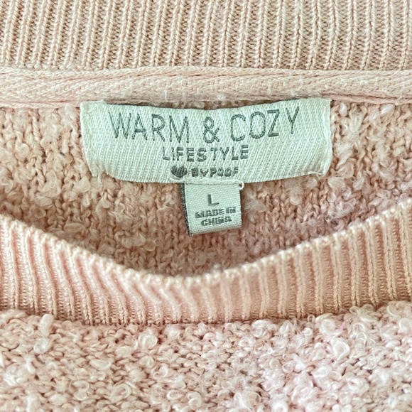 Warm & Cozy Lifestyle by Poof Pink Long Sleeve Pullover Sweater - Picture 7 of 8